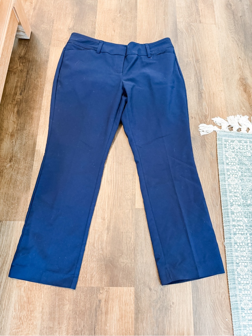 Women’s Navy Straight-Leg Cropped Work Pants